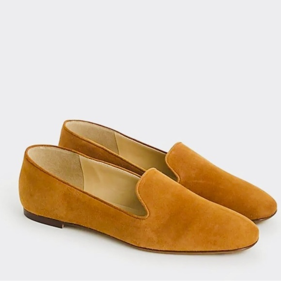 Jcrew Suede Smoking Loafers Roasted Cider Beige - Picture 1 of 8